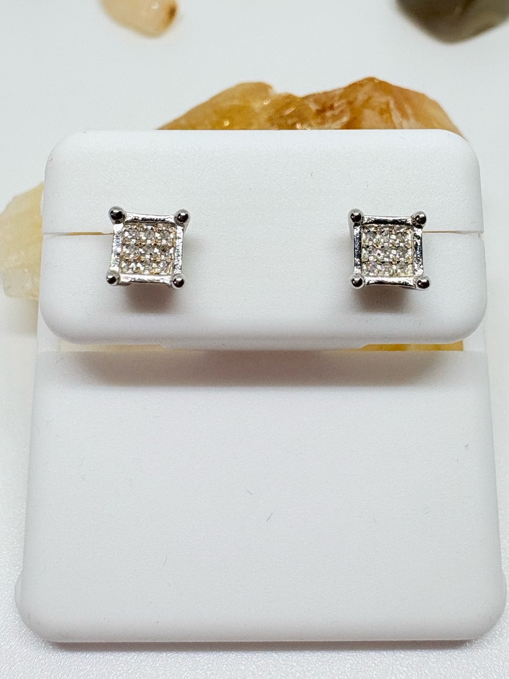 Natural Diamonds Sterling Silver Stud Earrings